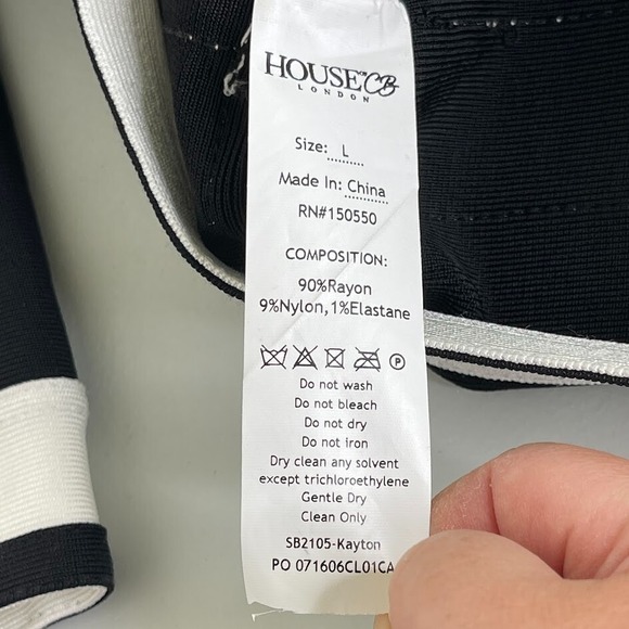 House Of CB London Womens Kayton Bandage Crop Top Size L Black Stretch Full Zip - Picture 10 of 10